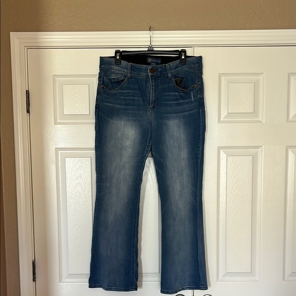 Democracy Blue Flare Wide Leg Jeans